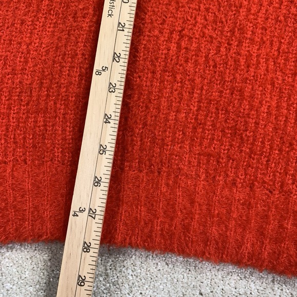 Future Collective Red Fuzzy Knit Sweater Womens Large Crewneck Cozy - Picture 4 of 6